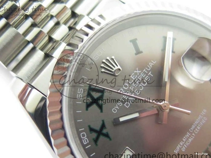 MiroTime 1221 Compact DateJust 36 SS 126234 BP Maker 1:1 Best Edition Fluted Bezel Gray Roman Dial on Jubilee Bracelet 2527
